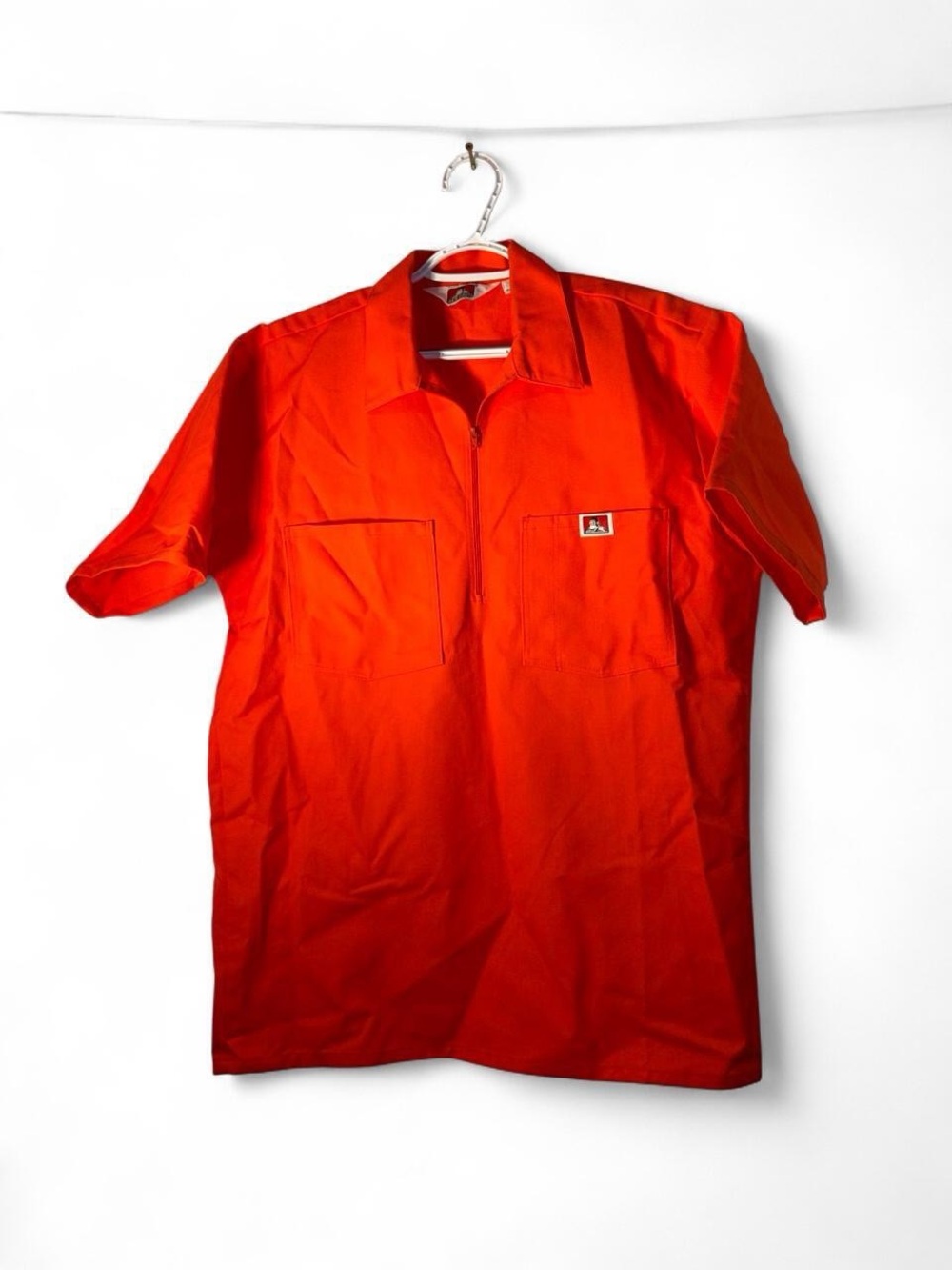 Ben Davis Short-Sleeve Zip Work Polo in orange